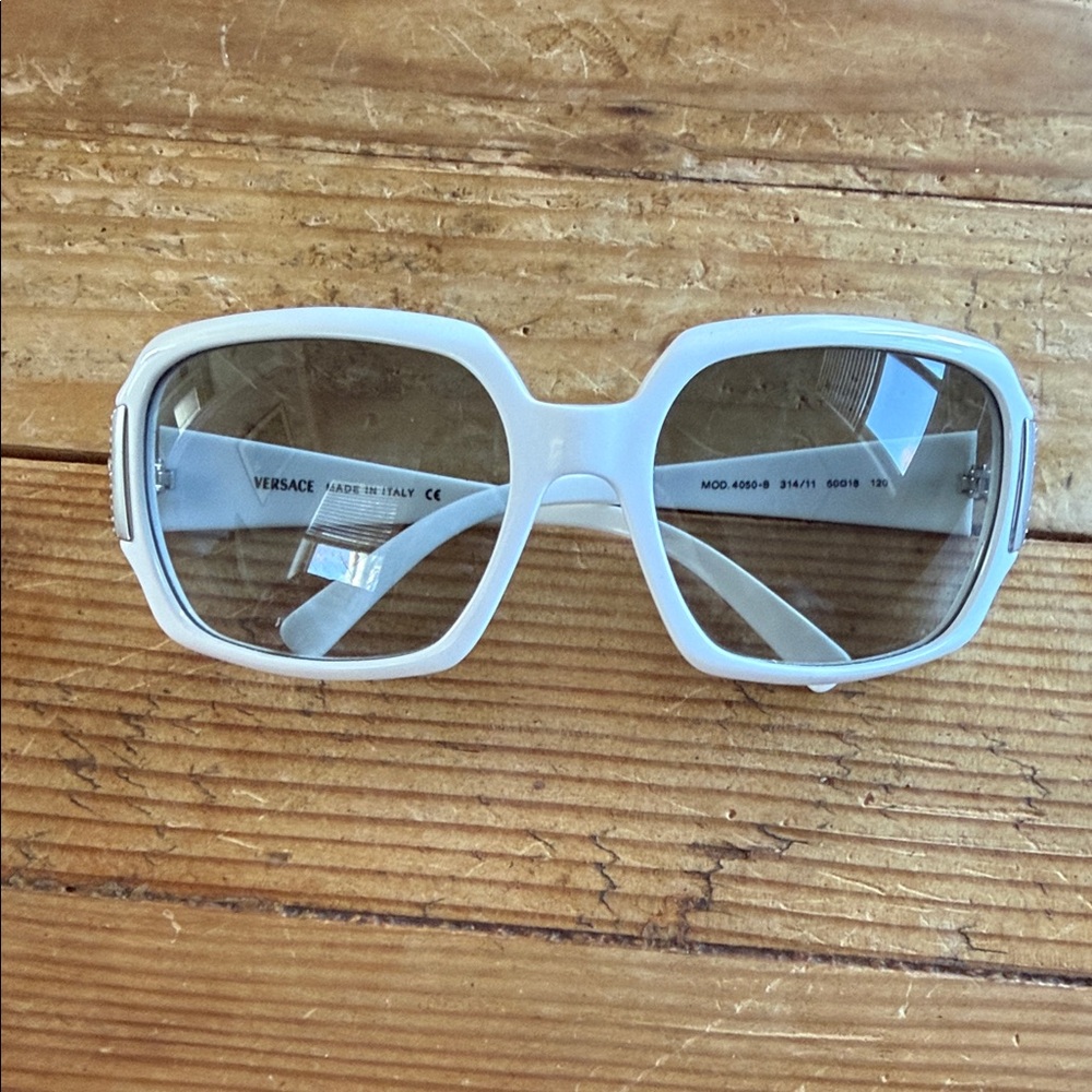 Versace White Oversized Sunglasses